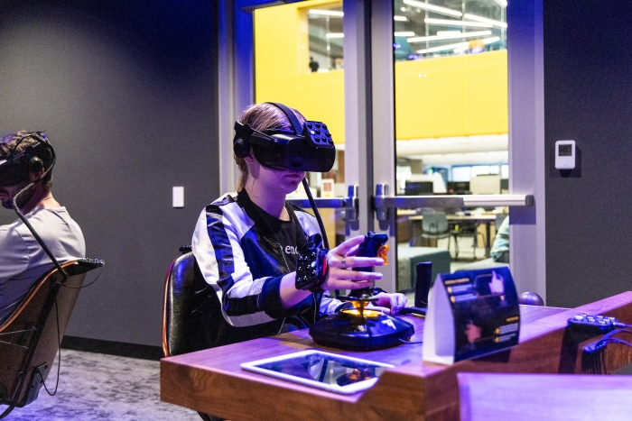 Girl participating in VR demo