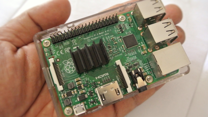 A tiny computer called a Raspberry Pi