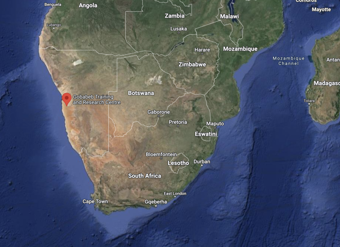 Google map screenshot of Southern Africa