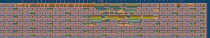 A computer-generated image of a semiconductor chip design