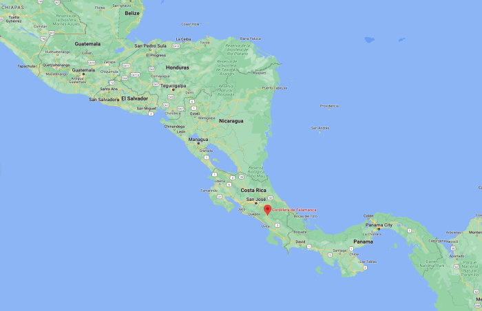 Google map screenshot of Costa Rica