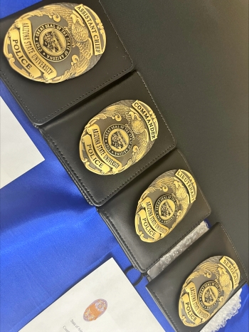 New badges for promoted ASU Police officers