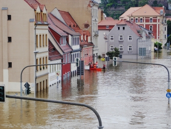 Streets, flooded, Meissen, Germany, 2013