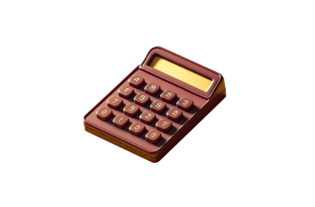 A vintage maroon calculator