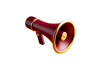 A maroon megaphone with ASU gold accents
