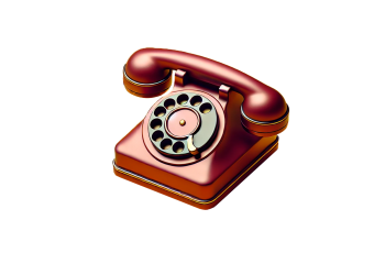 A vintage maroon rotary phone