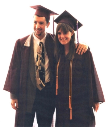 Brian and Leah Swanton at their ASU graduation in 1995.