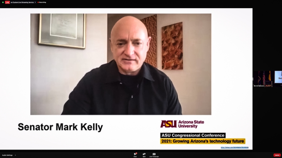 AZ Senator Mark Kelly on Zoom video