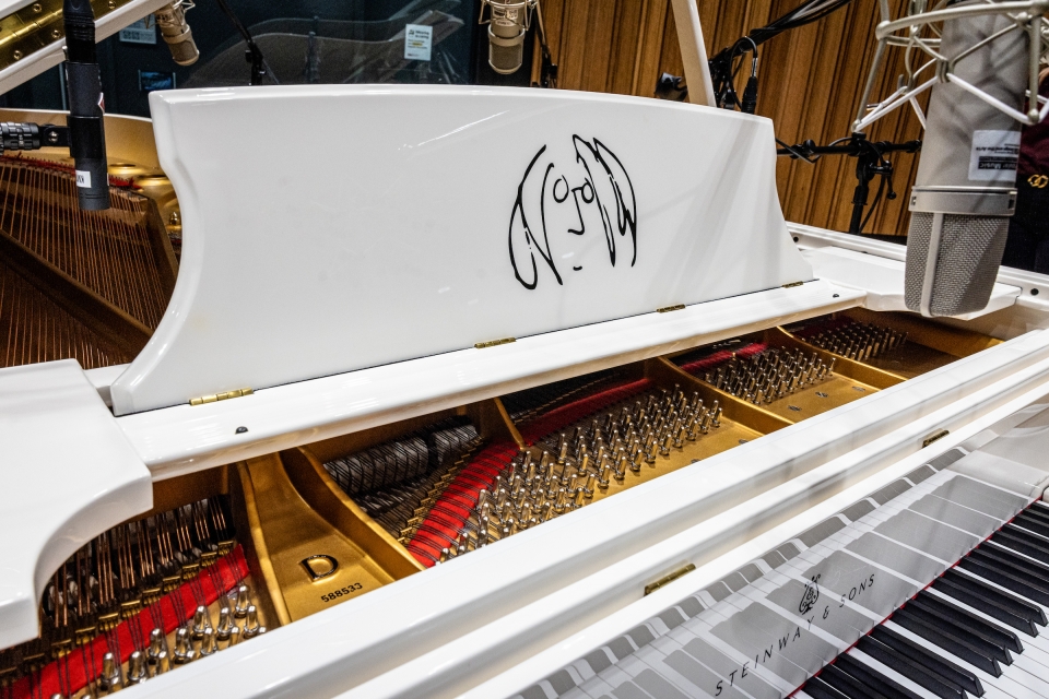 White John Lennon Steinway piano
