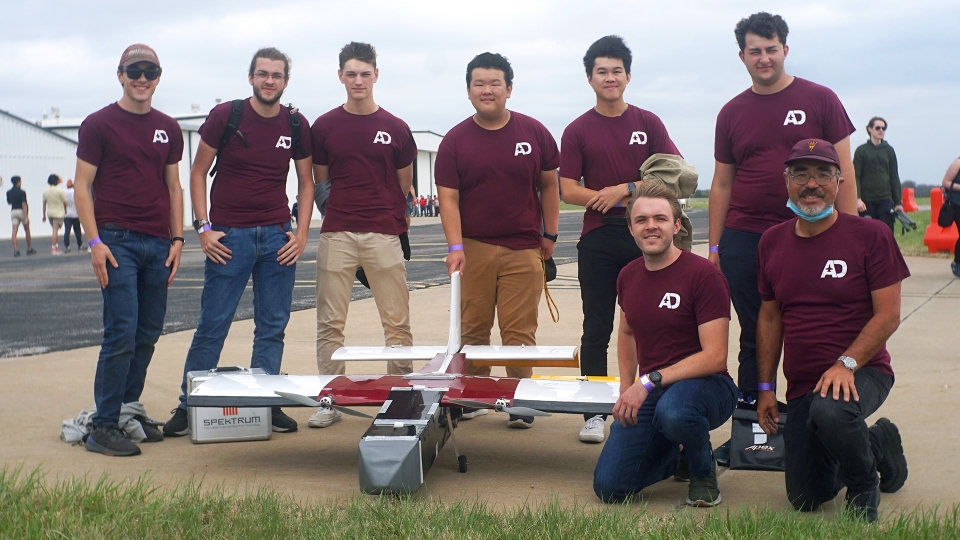 The Air Devils 2022 AIAA Design/Build/Fly team ready for take off.