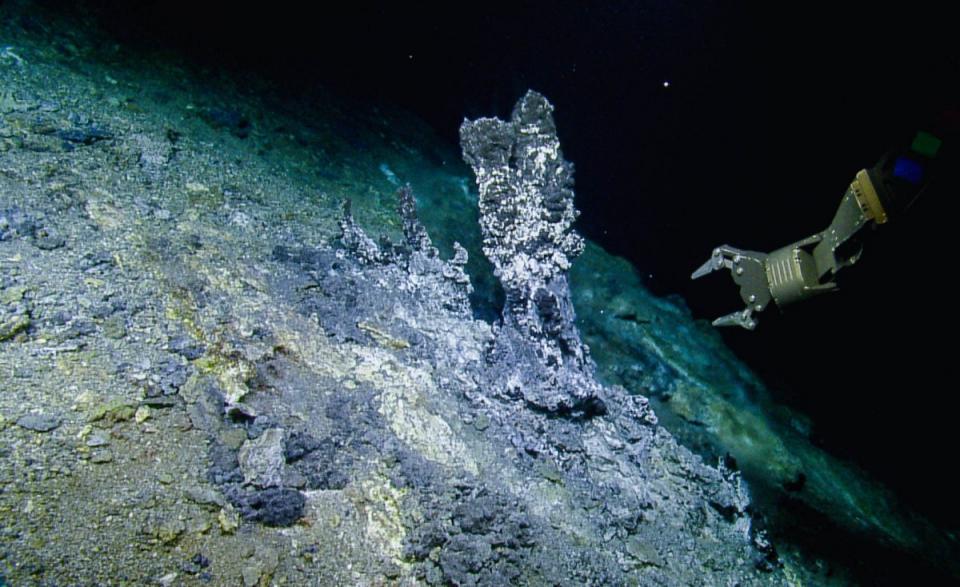 ROV arm at Gorda Ridge undersea vent, Nautilus expedition