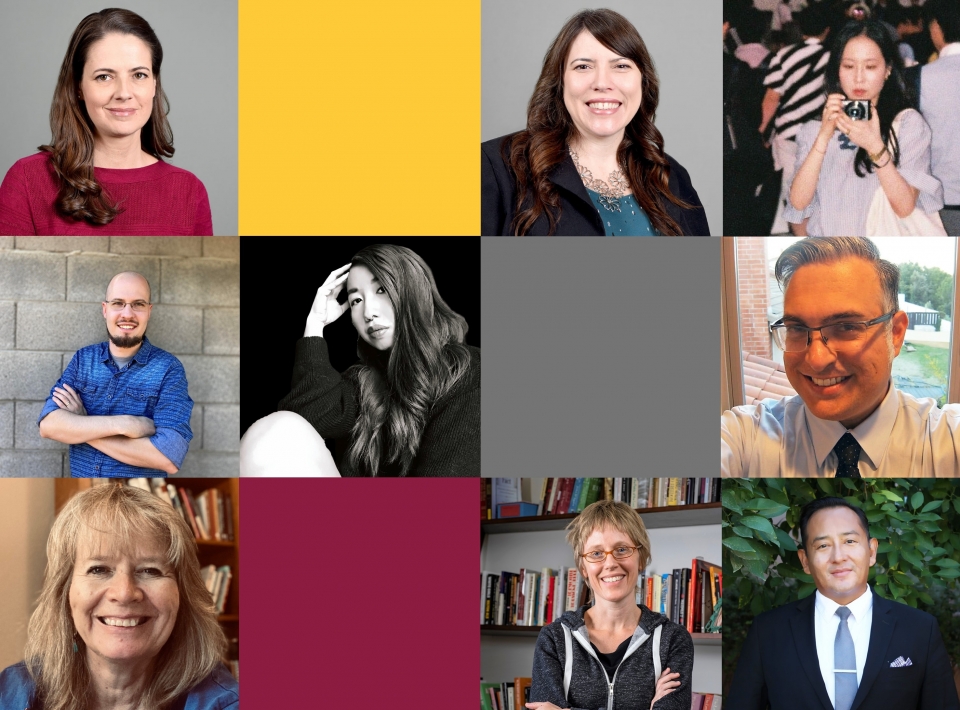 Collage of ASU English Department faculty portraits.