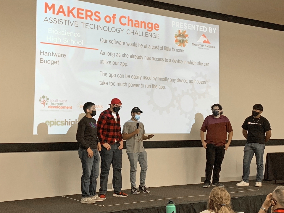 of high school students describe their MAKERS challenge project 