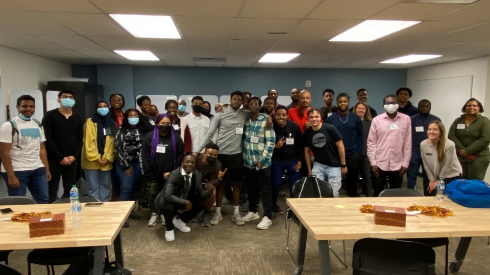 Attendees of meeting of ASU National Society of Black Engineers chapter