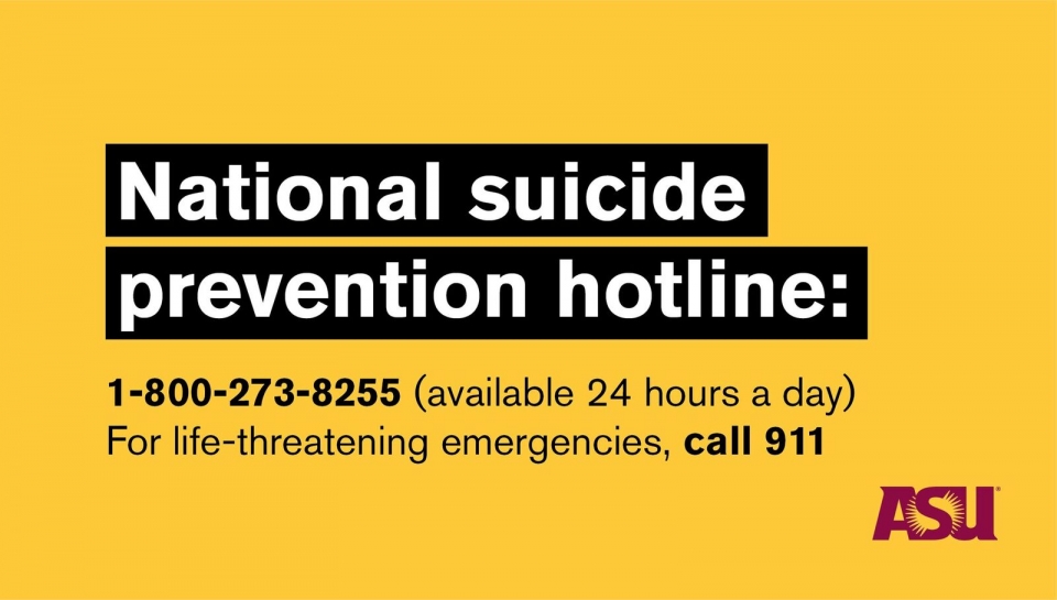 National suicide prevention hotline 1-800-273-8255