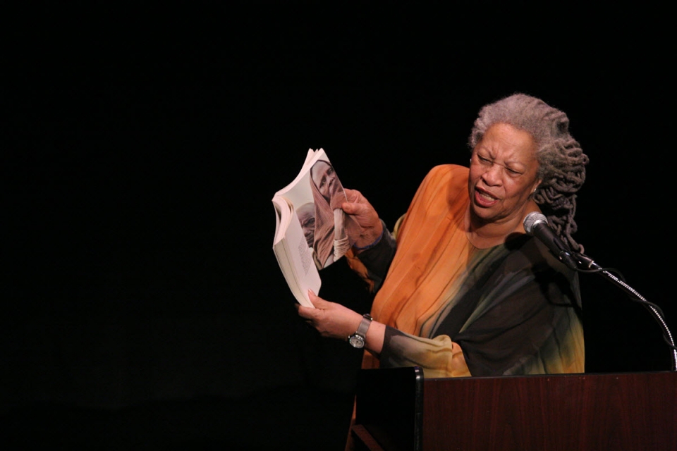 Image of Toni Morrison reading / Photo credit Angela Radulescu on Flickr