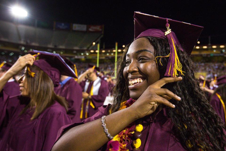 New graduates turn their tassels at the Spring 2015 Undergraduate Commencement