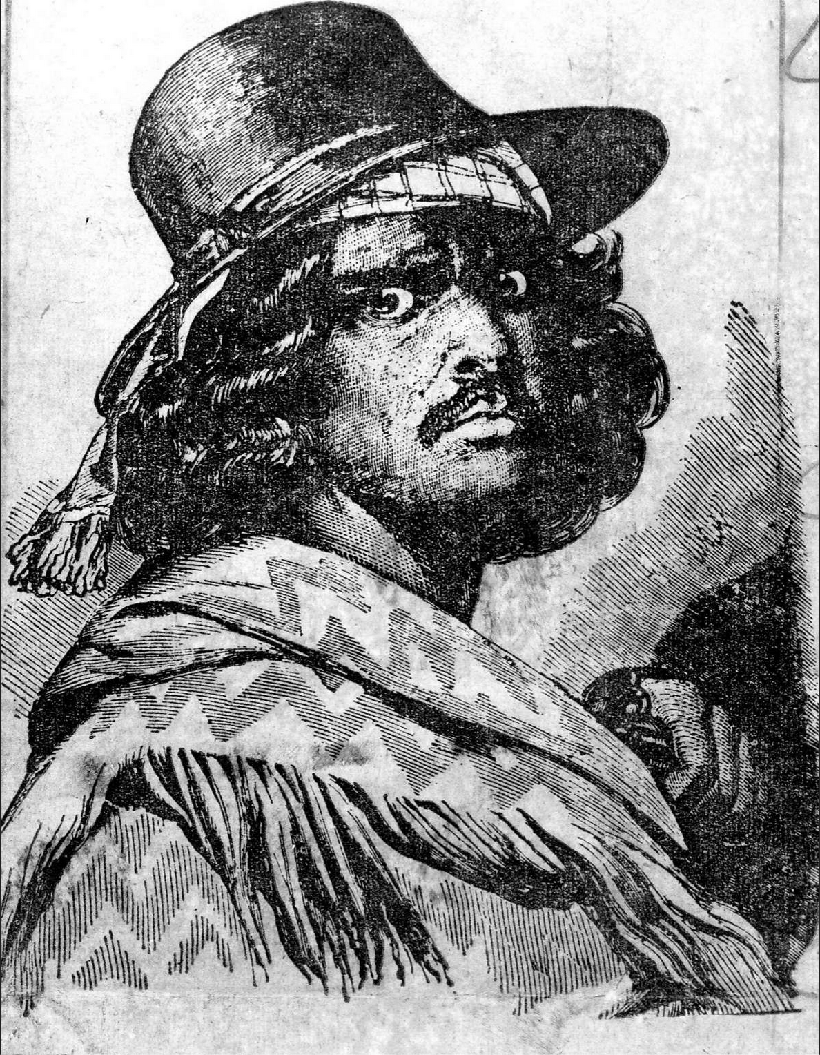 Illustration of Joaquin Murrieta, "the Robin Hood of the West," by Thomas Armstrong, circa 1851.