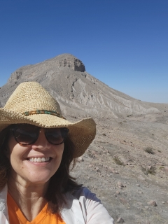 Donna Nash at the palace complex on the mesa top Wari site of Cerro Baúl