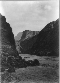 Historic black and white photo of the Colorado River