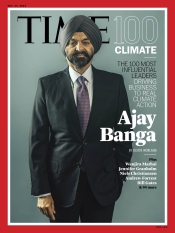 Cover of Time magazine with World Bank President Ajay Banga pictured