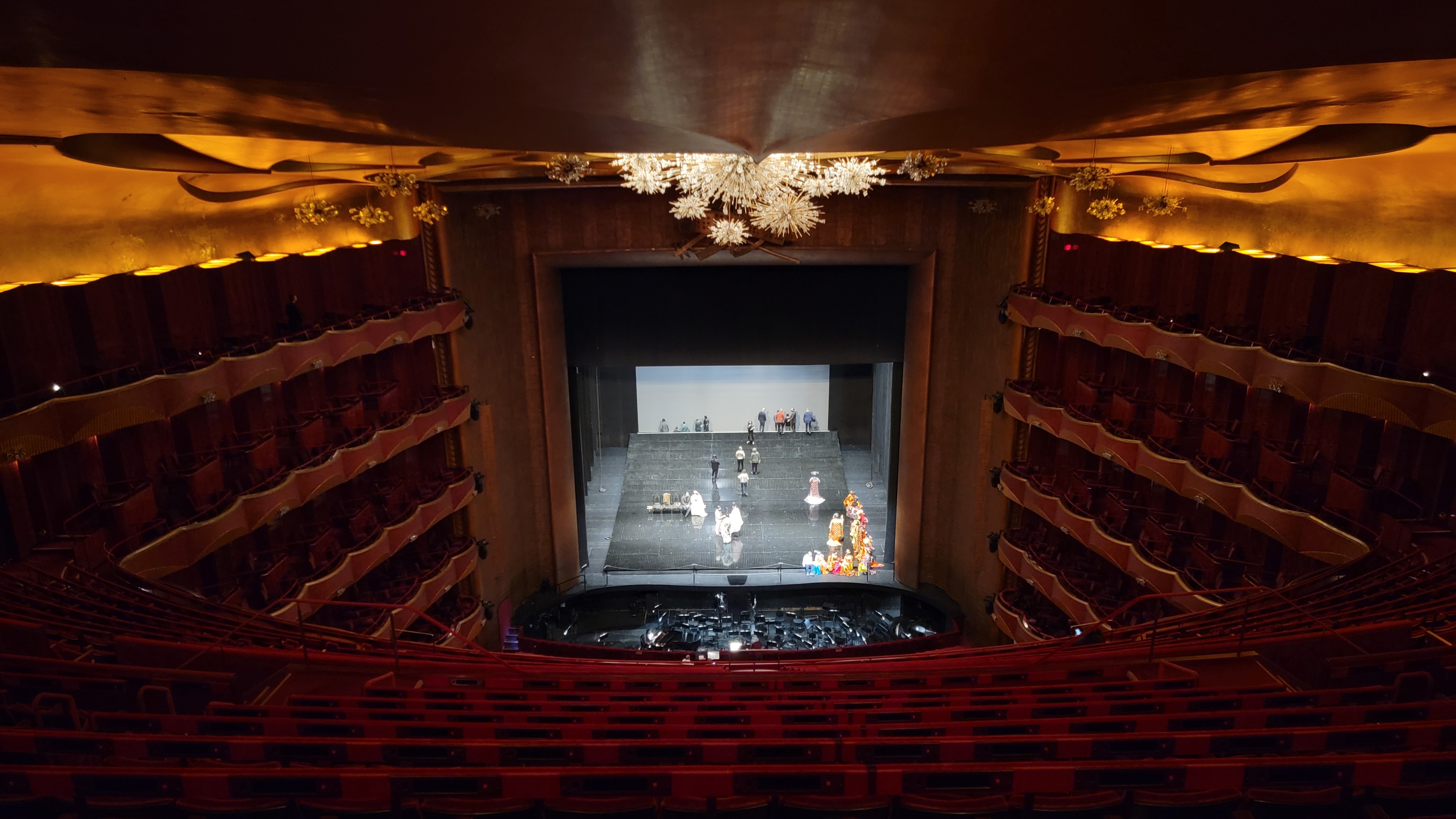 View of a theater from a balcony.
