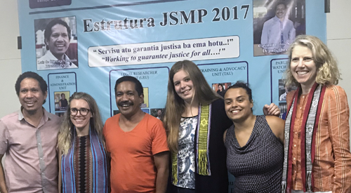 photo of students that participated in Timor-Leste internship with Professor Julia Fromholz