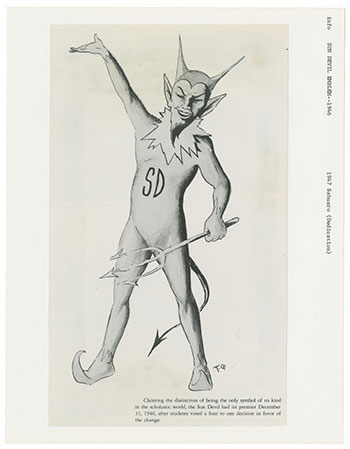 1946 illustration of the original Sun Devil mascot