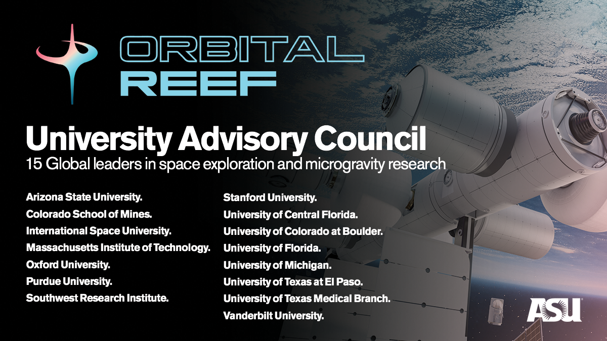 Flyer promoting the Orbital Reef University Advisory Council.