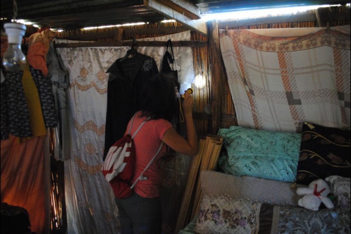 Collecting mosquitos with wall hangings