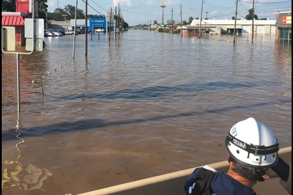 Hurricane Harvey flooding near Wharton, Texas 