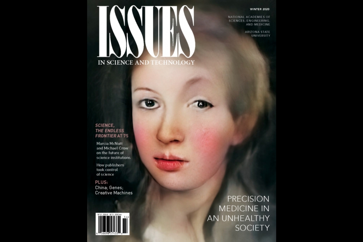 Cover art for Winter 2020 edition of Issues in Science and Technology magazine