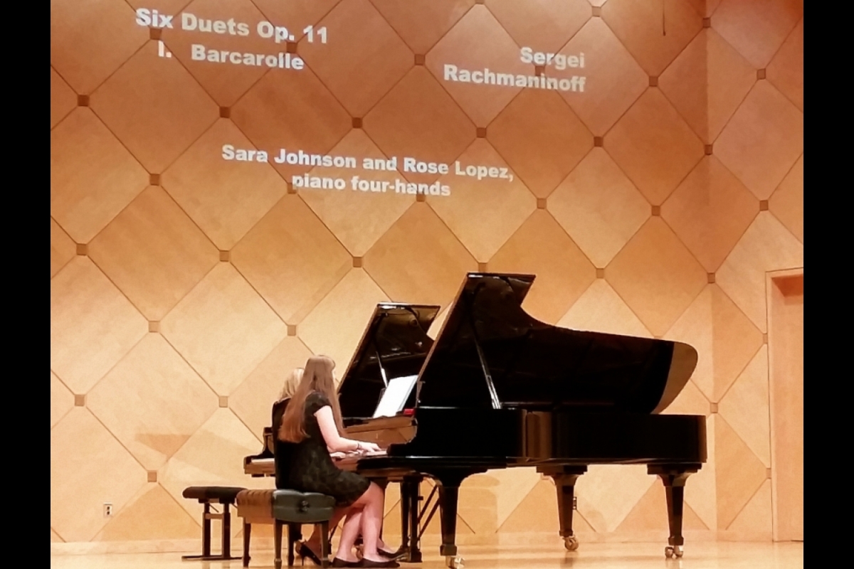 Rose Lopez playing piano ensemble