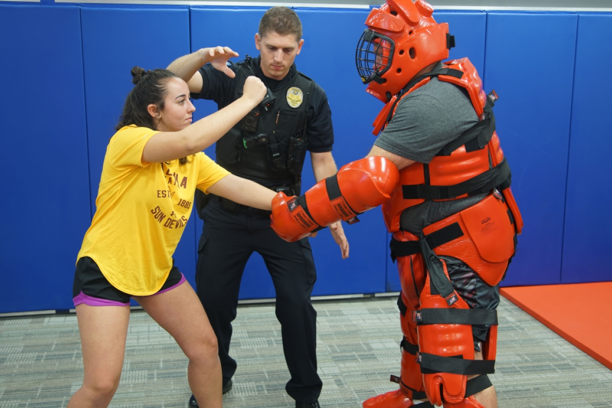 R.A.D. Basic may be taken by any female ASU community member, and is offered in spring 2017 at the Downtown Phoenix, Tempe and West campuses. R.A.D. Basic teaches strategies to consciously communicate boundaries and use your elbows, fists, knees and feet 