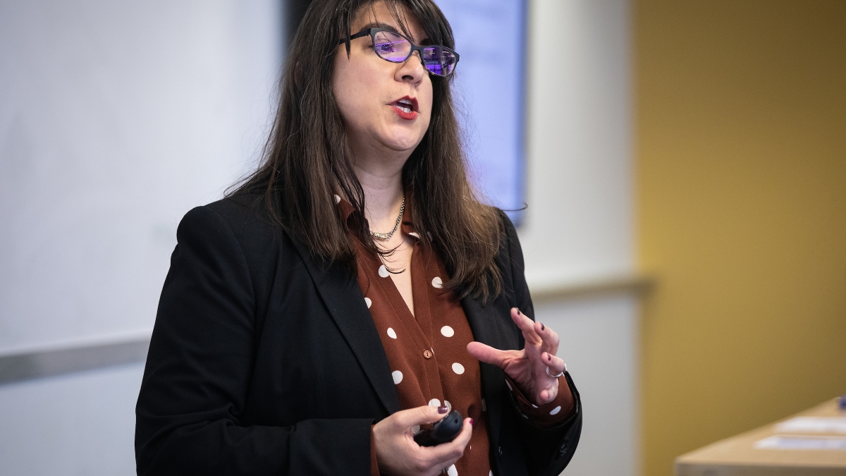 Graduate Student Ramona Ramadas pitches her venture at ASU Demo Day