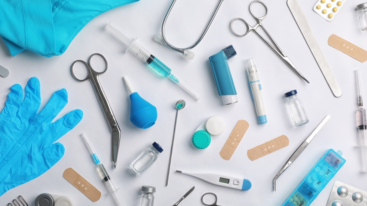 A variety of medical equipment.