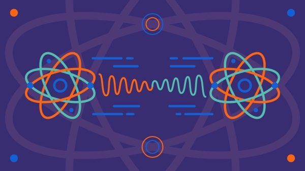 illustration of two entangled particles