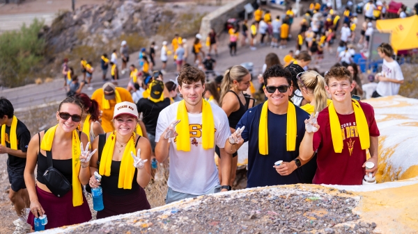 Group of students at "A" Mountain