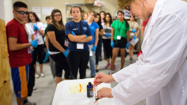 high school students in ASU CSI camp