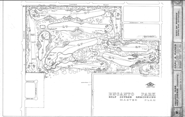 Illustrated map of a golf course.